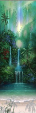 風景 Painting - ワイリニ滝の熱帯雨林の山々